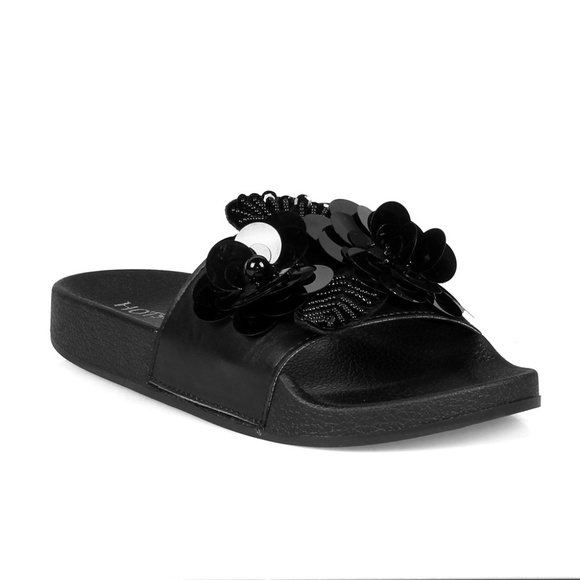 Huskie Women's Beaded Sequin Slide Sandals - Picture 1 of 3